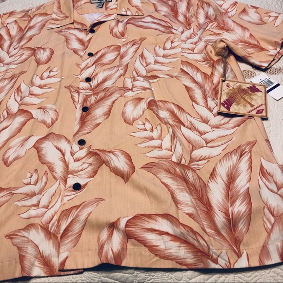 Carribean Joe Other - Caribbean Joe Hawaiian Shirt “Sunlit Orange” NWT